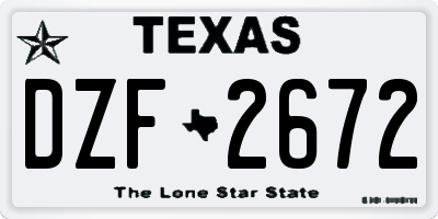 TX license plate DZF2672