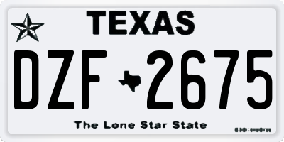 TX license plate DZF2675