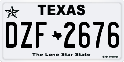 TX license plate DZF2676