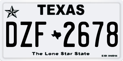 TX license plate DZF2678