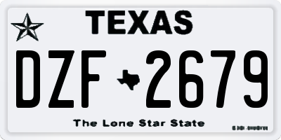 TX license plate DZF2679