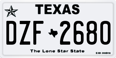 TX license plate DZF2680
