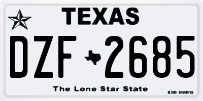 TX license plate DZF2685