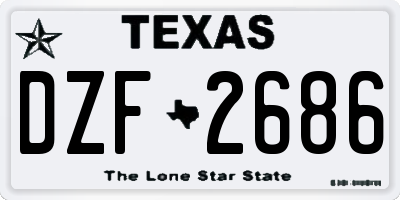 TX license plate DZF2686