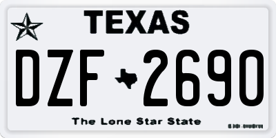 TX license plate DZF2690