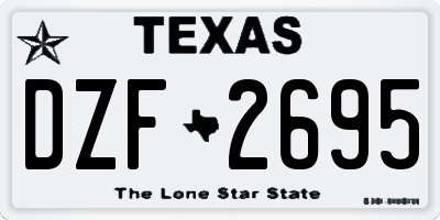 TX license plate DZF2695