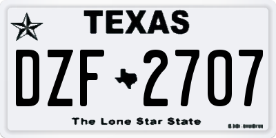 TX license plate DZF2707