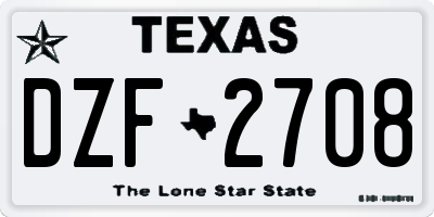 TX license plate DZF2708