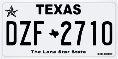 TX license plate DZF2710