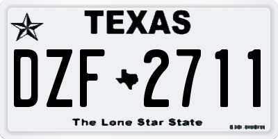 TX license plate DZF2711