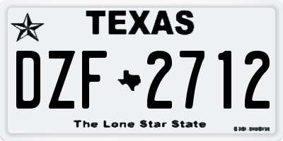 TX license plate DZF2712