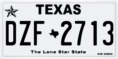 TX license plate DZF2713