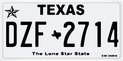 TX license plate DZF2714
