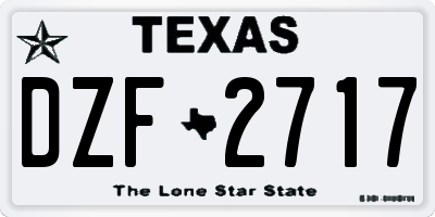 TX license plate DZF2717