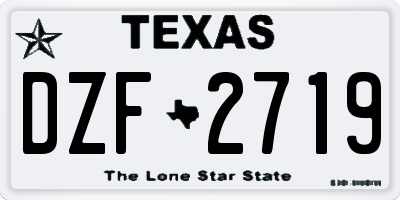 TX license plate DZF2719