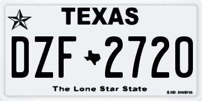 TX license plate DZF2720