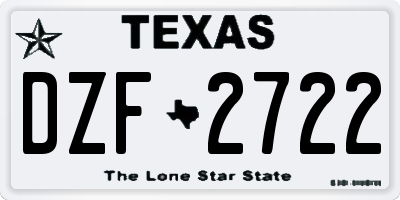 TX license plate DZF2722
