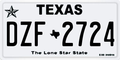 TX license plate DZF2724