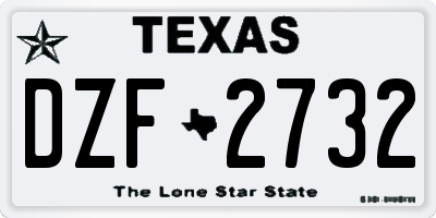 TX license plate DZF2732