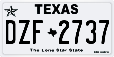TX license plate DZF2737