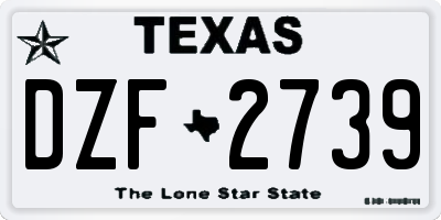 TX license plate DZF2739