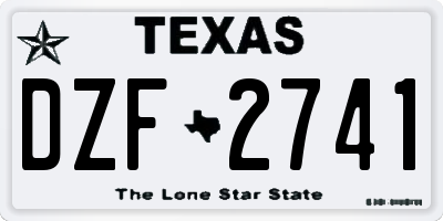 TX license plate DZF2741