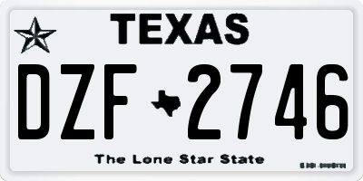 TX license plate DZF2746