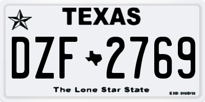 TX license plate DZF2769