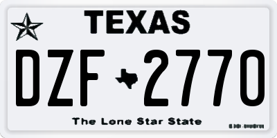 TX license plate DZF2770