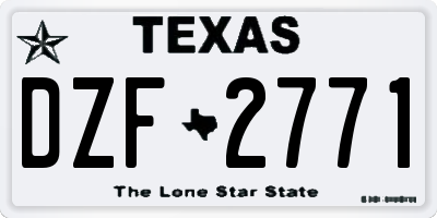 TX license plate DZF2771