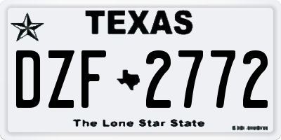 TX license plate DZF2772