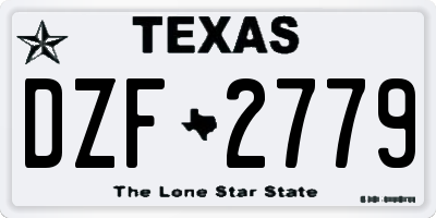 TX license plate DZF2779