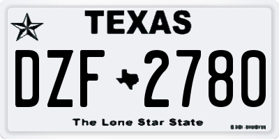 TX license plate DZF2780