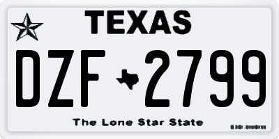 TX license plate DZF2799