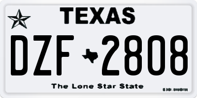 TX license plate DZF2808