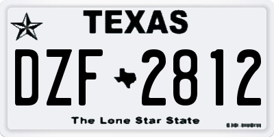 TX license plate DZF2812