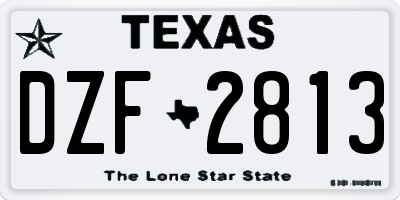 TX license plate DZF2813
