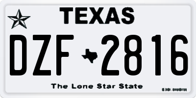 TX license plate DZF2816