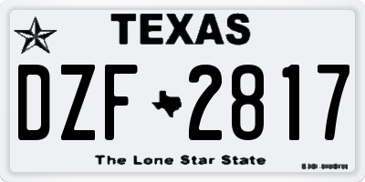 TX license plate DZF2817