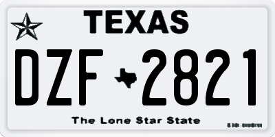 TX license plate DZF2821