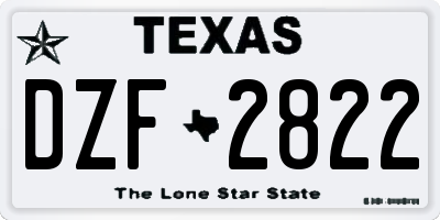 TX license plate DZF2822