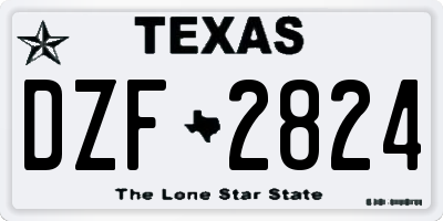 TX license plate DZF2824