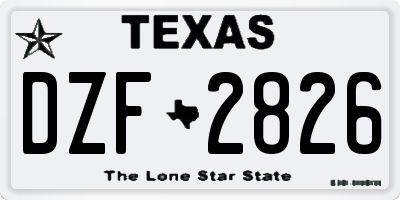 TX license plate DZF2826