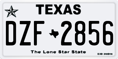 TX license plate DZF2856