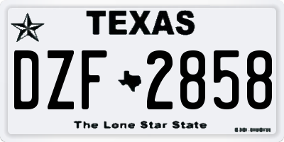 TX license plate DZF2858