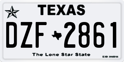 TX license plate DZF2861