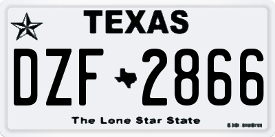 TX license plate DZF2866