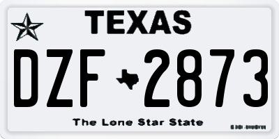 TX license plate DZF2873
