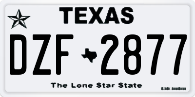 TX license plate DZF2877