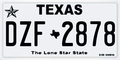 TX license plate DZF2878